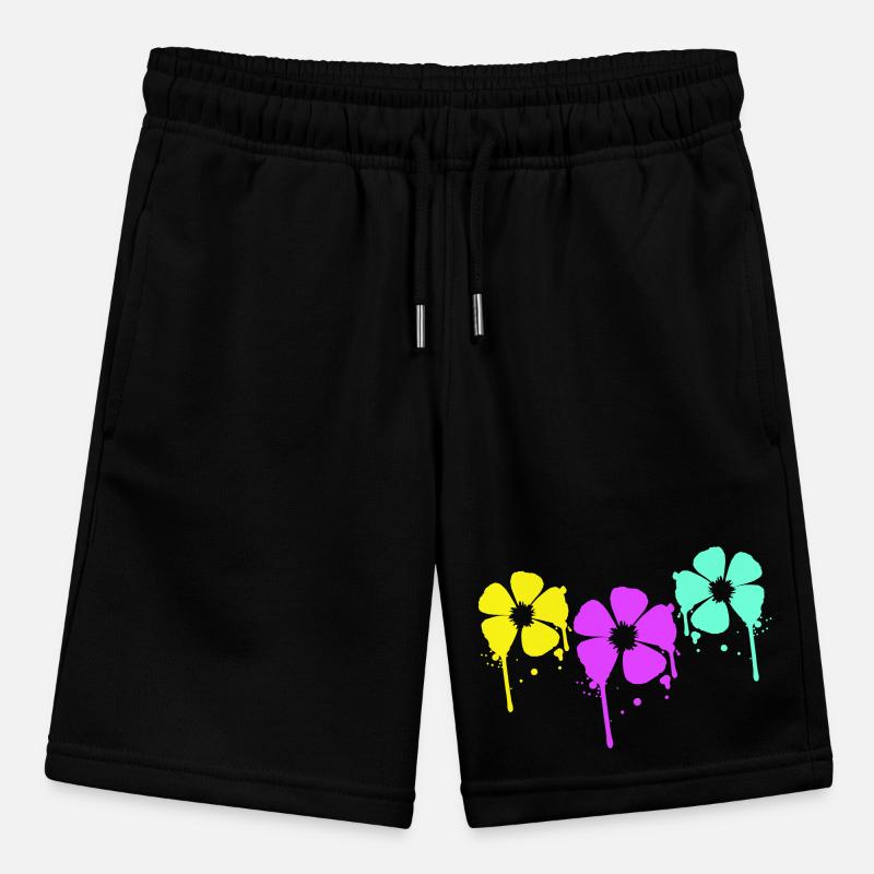 Flowers Cool Graffiti Drop Spray Spring Summer Stanley/Stella MINI BOLTER Organic Teen Jogging Shorts