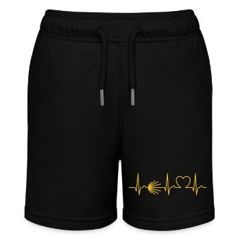 Camino - Way of St. James - Pilgrim's Tour - Curve of the Heart - Stanley/Stella MINI BOLTER Organic Teen Jogging Shorts - black - Front