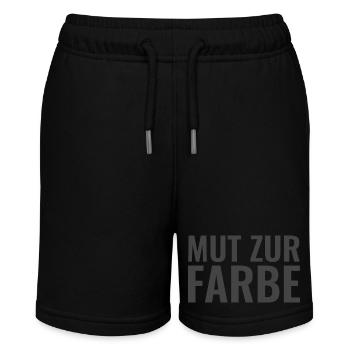 Mut zur Farbe - Stanley/Stella Teenager Bio-Joggingshorts MINI BOLTER - Schwarz - Vorne