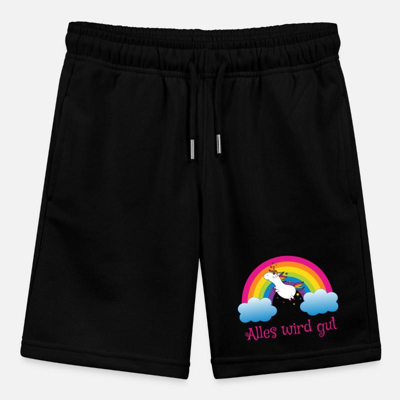 Regenbogen Einhorn Spruch Alles wird gut Stanley/Stella Teenager Bio-Joggingshorts MINI BOLTER
