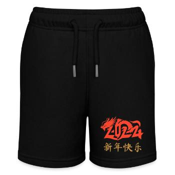 Jahr des Drachen 2024, Chinesisch Neujahr, China - Stanley/Stella Teenager Bio-Joggingshorts MINI BOLTER - Schwarz - Vorne