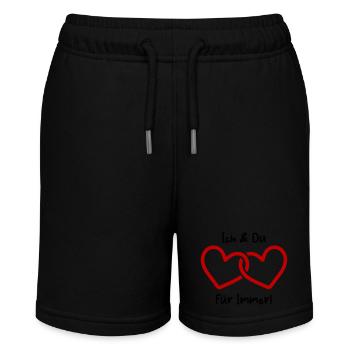 Love me and you forever - Stanley/Stella MINI BOLTER Organic Teen Jogging Shorts - black - Front