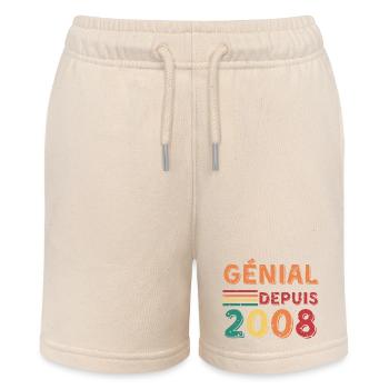 Awesome Since 2008 - Birthday Gift - Stanley/Stella MINI BOLTER Organic Teen Jogging Shorts - soft Ecru - Front
