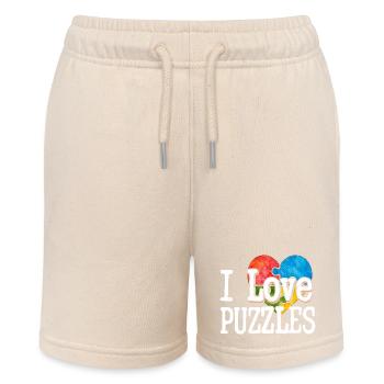 I Love Puzzles Piece Jigsaw Puzzle - Stanley/Stella MINI BOLTER Organic Teen Jogging Shorts - soft Ecru - Front