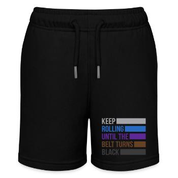 Keep Rolling Until The Belt Turns Black Jiu Jitsu - Stanley/Stella Teenager Bio-Joggingshorts MINI BOLTER - Schwarz - Vorne