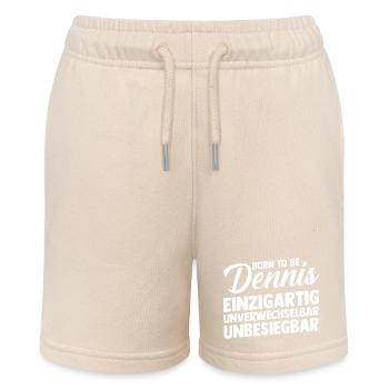 First name Dennis - Stanley/Stella MINI BOLTER Organic Teen Jogging Shorts - soft Ecru - Front