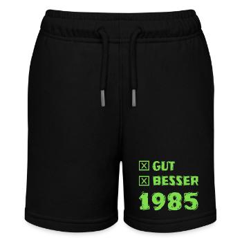 Jahr 1985 - Stanley/Stella Teenager Bio-Joggingshorts MINI BOLTER - Schwarz - Vorne