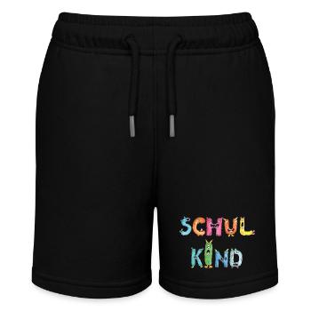 Schulkind Monster Buchstaben bunt & lustig - Stanley/Stella Teenager Bio-Joggingshorts MINI BOLTER - Schwarz - Vorne