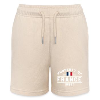 Französisches Eigentum Brest Logo - Stanley/Stella Teenager Bio-Joggingshorts MINI BOLTER - Natur - Vorne