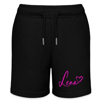 Lena Signatur Neon Pink - Stanley/Stella Teenager Bio-Joggingshorts MINI BOLTER - Schwarz - Vorne