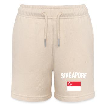 Singapore Flag - Stanley/Stella MINI BOLTER Organic Teen Jogging Shorts - soft Ecru - Front