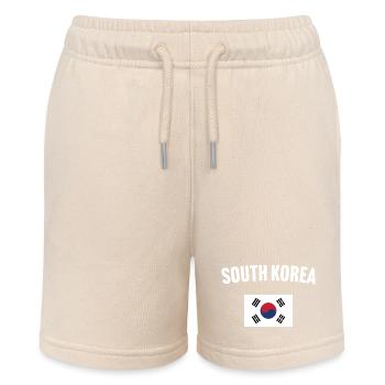 South Korea Flag - Stanley/Stella MINI BOLTER Organic Teen Jogging Shorts - soft Ecru - Front