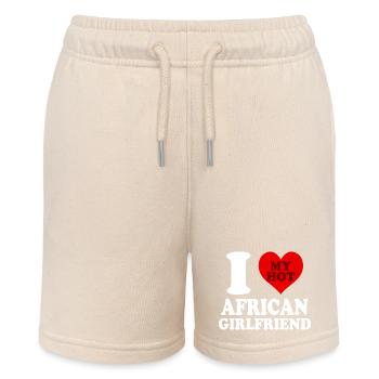 I Love My African Girlfriend Funny Relationship - Stanley/Stella MINI BOLTER Organic Teen Jogging Shorts - soft Ecru - Front