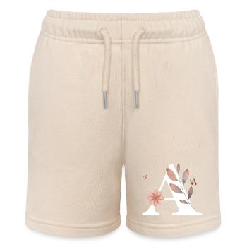 Wildflower Letter Watercolors - Stanley/Stella MINI BOLTER Organic Teen Jogging Shorts - soft Ecru - Front