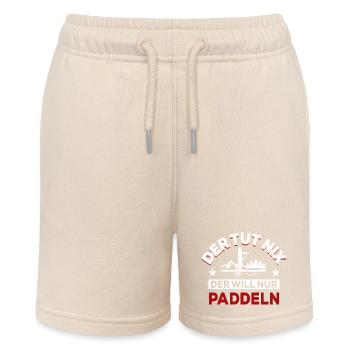 Der tut nix der will nur paddeln - Spruch - Stanley/Stella Teenager Bio-Joggingshorts MINI BOLTER - Natur - Vorne