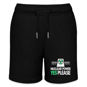 Kernenergie Ja Bitte - Pro Saubere Energie - Stanley/Stella Teenager Bio-Joggingshorts MINI BOLTER - Schwarz - Vorne