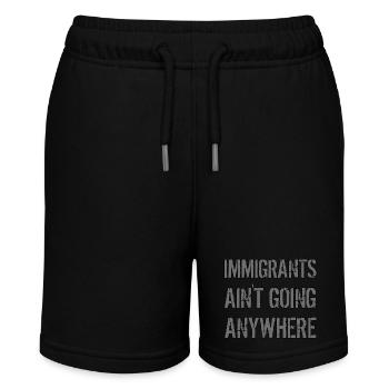 IMMIGRANTS AIN'T GOING ANYWHERE Immigrant Rights - Stanley/Stella MINI BOLTER Organic Teen Jogging Shorts - black - Front