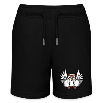 hibou oiseau aigle hibou hibou oiseau de nuit chouette effraie volant cool - Short bio MINI BOLTER Stanley/Stella Ado - noir - Devant