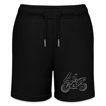 Motorrad Fahrer, Bike, Biker, 1200 - Stanley/Stella Teenager Bio-Joggingshorts MINI BOLTER - Schwarz - Vorne