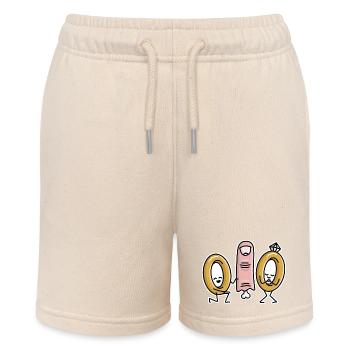 Marriage proposal wedding rings finger engagement - Stanley/Stella MINI BOLTER Organic Teen Jogging Shorts - soft Ecru - Front