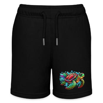 Schildkröte - Stanley/Stella Teenager Bio-Joggingshorts MINI BOLTER - Schwarz - Vorne