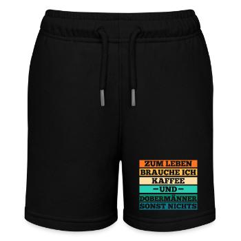 Kaffee Hund Dobermann - Stanley/Stella Teenager Bio-Joggingshorts MINI BOLTER - Schwarz - Vorne