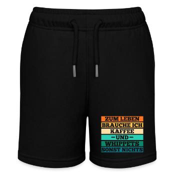 Hund Kaffee Whippet - Stanley/Stella Teenager Bio-Joggingshorts MINI BOLTER - Schwarz - Vorne