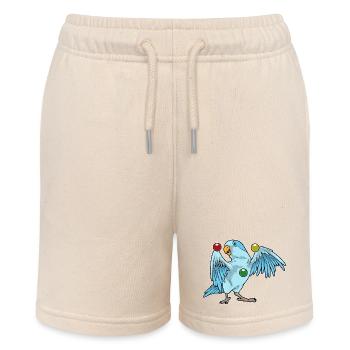 Parrot juggler juggling - Stanley/Stella MINI BOLTER Organic Teen Jogging Shorts - soft Ecru - Front