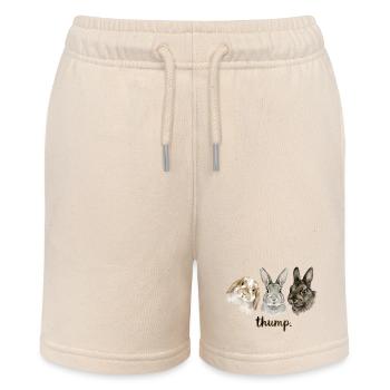 Fun rabbit knocking for rabbit lovers - Stanley/Stella MINI BOLTER Organic Teen Jogging Shorts - soft Ecru - Front