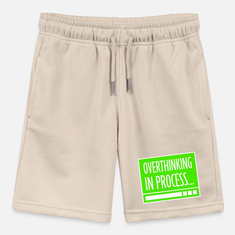 Overthinking In Process Funny Brooding Saying Logo Stanley/Stella MINI BOLTER Organic Teen Jogging Shorts