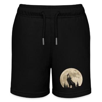 Wolf Mond Wald - Stanley/Stella Teenager Bio-Joggingshorts MINI BOLTER - Schwarz - Vorne