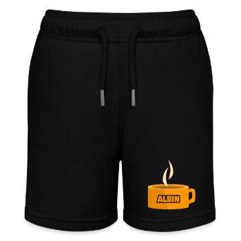 Geschenk für Albin - Stanley/Stella Teenager Bio-Joggingshorts MINI BOLTER - Schwarz - Vorne