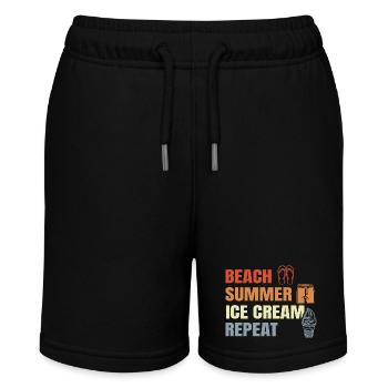 Vintage Eiscreme Spruch - Stanley/Stella Teenager Bio-Joggingshorts MINI BOLTER - Schwarz - Vorne