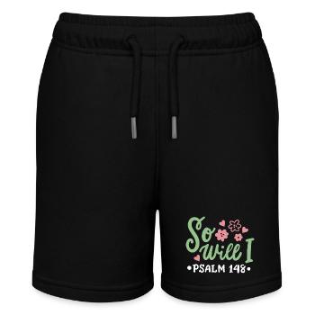 Christlich Glaube Bibelvers - Stanley/Stella Teenager Bio-Joggingshorts MINI BOLTER - Schwarz - Vorne