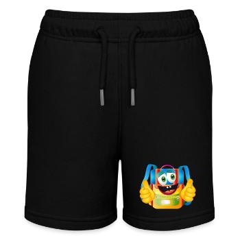 Lustiger Comic-Schulranzen mit Daumen hoch - Stanley/Stella Teenager Bio-Joggingshorts MINI BOLTER - Schwarz - Vorne