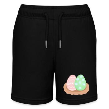 Pastel Easter Egg Duo in Nest - Stanley/Stella MINI BOLTER Organic Teen Jogging Shorts - black - Front