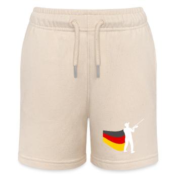 Angler German Flag Fishing - Stanley/Stella MINI BOLTER Organic Teen Jogging Shorts - soft Ecru - Front