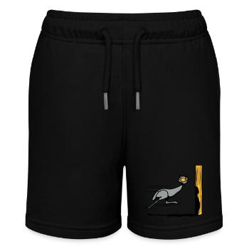 Lustig Emu Strauss rennen witzig comic Cool - Stanley/Stella Teenager Bio-Joggingshorts MINI BOLTER - Schwarz - Vorne