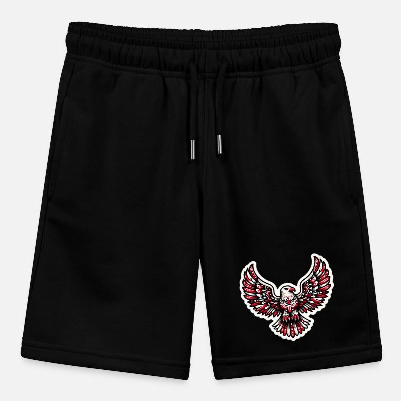Red and White Eagle Stanley/Stella MINI BOLTER Organic Teen Jogging Shorts