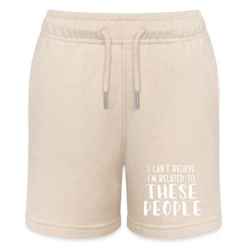 Ich kann nicht glauben, dass ich mit diesen Leuten verwandt bin - Stanley/Stella Teenager Bio-Joggingshorts MINI BOLTER - Natur - Vorne