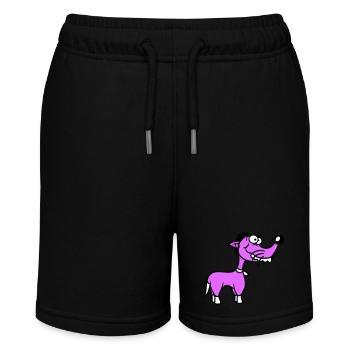 Hund Steht Dumm Kerl Lustig Blöd Verrückt Komisch - Stanley/Stella Teenager Bio-Joggingshorts MINI BOLTER - Schwarz - Vorne