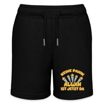 First name Alwin - Stanley/Stella MINI BOLTER Organic Teen Jogging Shorts - black - Front