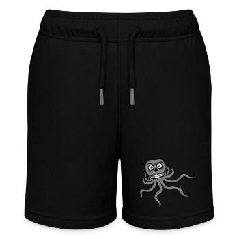 Oktopus Alien Monster Horror Außerirdischer Grinst - Stanley/Stella Teenager Bio-Joggingshorts MINI BOLTER - Schwarz - Vorne