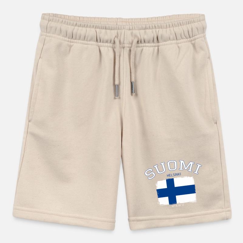 Finland flag with Helsinki reference Stanley/Stella MINI BOLTER Organic Teen Jogging Shorts