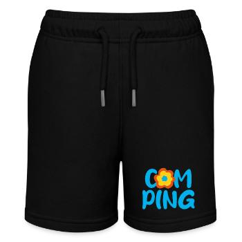 Camping Blume Comic Fan Camper Urlaub Outdoor - Stanley/Stella Teenager Bio-Joggingshorts MINI BOLTER - Schwarz - Vorne