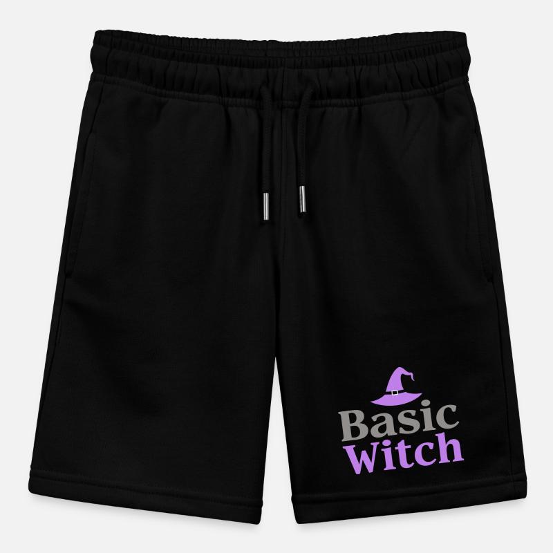 Basic Witch Halloween Saying Quote Stanley/Stella MINI BOLTER Organic Teen Jogging Shorts