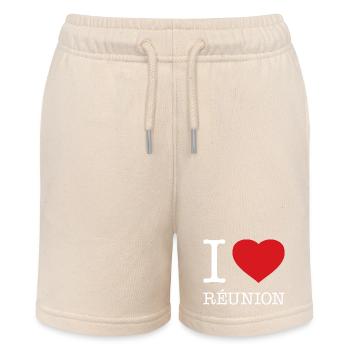 I love Reunion - Stanley/Stella MINI BOLTER Organic Teen Jogging Shorts - soft Ecru - Front