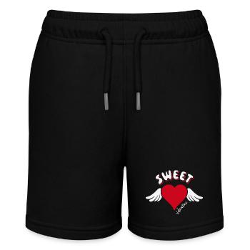 Sweet Valentine Valentine's Day Heart Cupid Wings - Stanley/Stella MINI BOLTER Organic Teen Jogging Shorts - black - Front