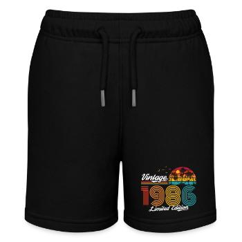 Vintage 1980s Limited Edition - Stanley/Stella MINI BOLTER Organic Teen Jogging Shorts - black - Front