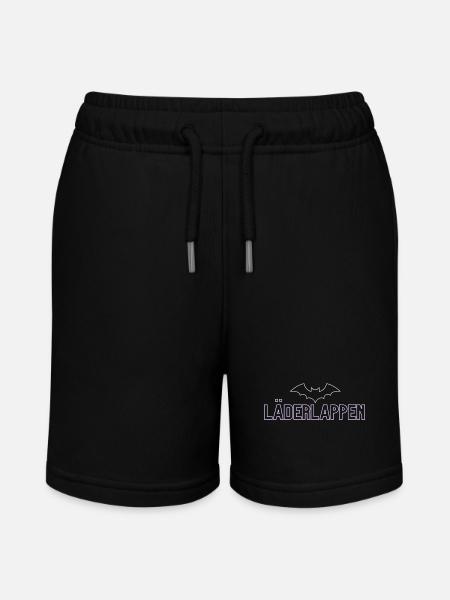 Lila Bat Neon Schriftdesign - Stanley/Stella Teenager Bio-Joggingshorts MINI BOLTER - Schwarz